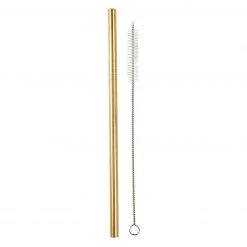 Santa Barbara Design Studio By Creative Brands Gold Straw & Cleaning Brush Table Top & Servingware