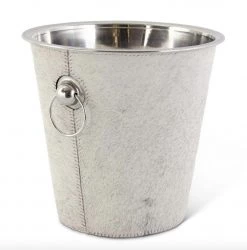 K & K Interiors Gray Hide Wine Bucket
