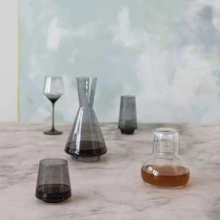 Bloomingville New Arrivals Smoke Grey Glass Wine Decanter