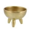 Homart New Arrivals Footed Taper Candle & Incense Holder In Brass