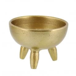 Homart New Arrivals Footed Taper Candle & Incense Holder In Brass