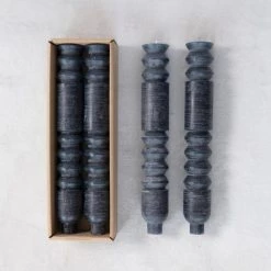 Creativeco-op Slate Totem Taper Candles - Set Of 2