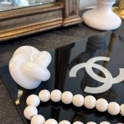 Pavot Blue Interiors Home Decor White Knot Candle