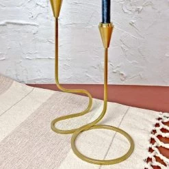 Made Market Co. Gold Loop Taper Candle Holder