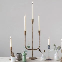 Creativeco-op Hand-Forged Antique Brass Candelabra New Arrivals