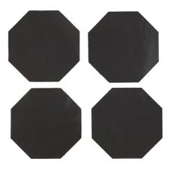 Santa Barbara Design Studio By Creative Brands Black Leather Coaster Set Of 4 New Arrivals