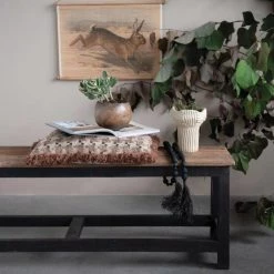 Creativeco-op Acacia Wood Bead Garland With Raffia Tassel New Arrivals