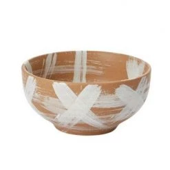 Accent Decor Brush Stroke Terracotta Bowl