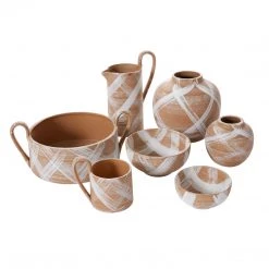 Accent Decor New Arrivals Brush Stroke Terracotta Bowl With Handles