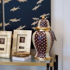 Jaye's Studio Home Decor Hand Painted Antelope Ginger Jar