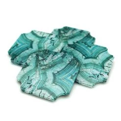 Reprotique Art New Arrivals Malachite Lucite Coasters - Set Of 4