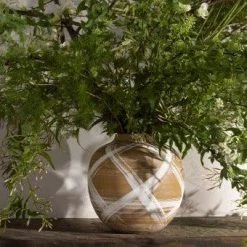 Accent Decor New Arrivals Medium Brush Stroke Terracotta Vase