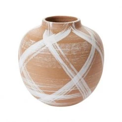 Accent Decor New Arrivals Medium Brush Stroke Terracotta Vase