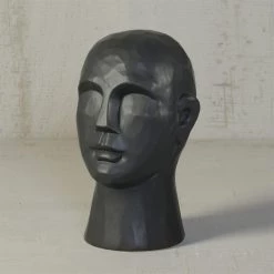 Homart New Arrivals Modern Chiseled Ceramic Bust In Black
