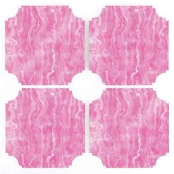 Reprotique Art Pink Agate Lucite Coasters - Set Of 4 New Arrivals