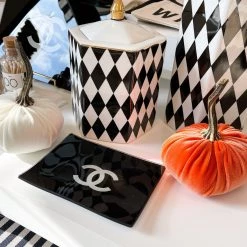 Toss Designs Black & White Designer Trinket Tray Home Decor