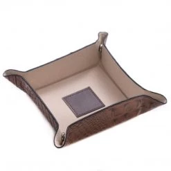 BeyBerk International Brown Croc Leather Valet