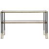 Uttermost Black & Gold Glass Top Console Furniture