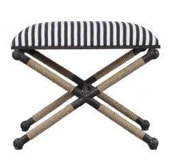 Uttermost Braddock Navy Stripe Bench Furniture