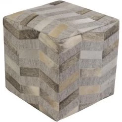 Surya Cowhide Chevron Stool