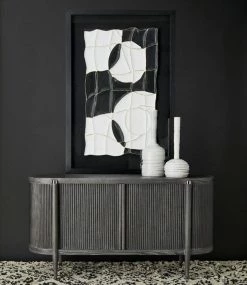 Revelation Furniture Fluted Cabinet In Black