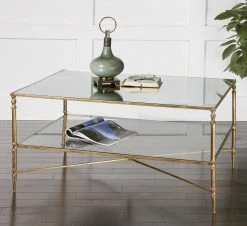 Uttermost Gold Leafed Forged Iron Coffee Table