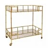 Sagebrook Home Gold Mirrored Bamboo Bar Cart New Arrivals