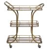 Uttermost Furniture Gold Mirrored Serving Bar Cart