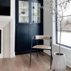 Creativeco-op New Arrivals Metal Chair With Cotton Back Cushion