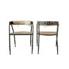 Creativeco-op New Arrivals Metal Chair With Cotton Back Cushion