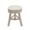 Sagebrook Home White Wash 16" Paulownia Wood Stool