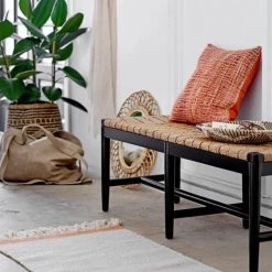 Creativeco-op Woven Jute Striped Bench Furniture