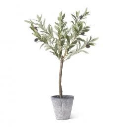 K & K Interiors New Arrivals 24" Olive Tree With Gray Wash Pot