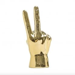 Interior Illusions Plus Gold Peace Hand Sculpture Home Decor