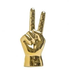 Interior Illusions Plus Gold Peace Hand Sculpture Home Decor