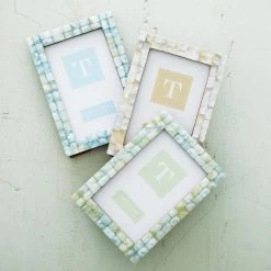 Two's Company Mother Of Pearl Tile Photo Frame - 3 Colors New Arrivals