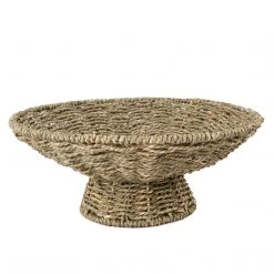 MadeTerra Natural Wicker Pedestal Basket