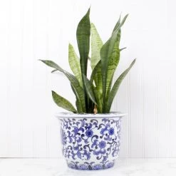 8 Oak Lane Small Blue Chinoiserie Planter