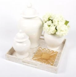 8 Oak Lane Home Decor Small White Ginger Jar