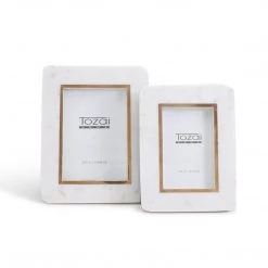 Two's Company White Marble & Brass Photo Frame New Arrivals