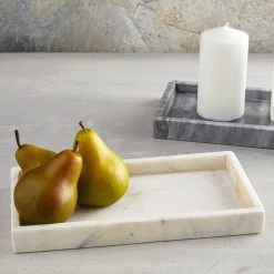 Santa Barbara Design Studio By Creative Brands White Rectangle Marble Tray Home Decor