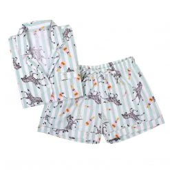 8 Oak Lane Champagne Zebras Shorts PJ Set Lifestyle