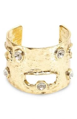 KARINE SULTAN Crystal Cut Out Gold Cuff New Arrivals