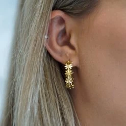KARINE SULTAN Daisy Flower Hoop Earrings New Arrivals