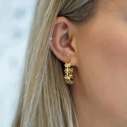 KARINE SULTAN Daisy Flower Hoop Earrings New Arrivals