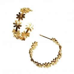 KARINE SULTAN Daisy Flower Hoop Earrings New Arrivals