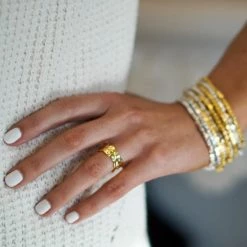 KARINE SULTAN Gold Abstract Textured Ring New Arrivals