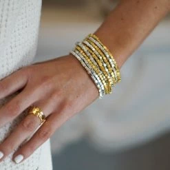 KARINE SULTAN Gold Beaded Bracelet Stack (Set Of 3)