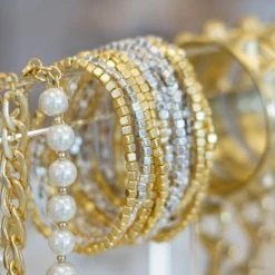 KARINE SULTAN Gold Beaded Bracelet Stack (Set Of 3)