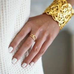 KARINE SULTAN Intertwined Gold Link Ring New Arrivals